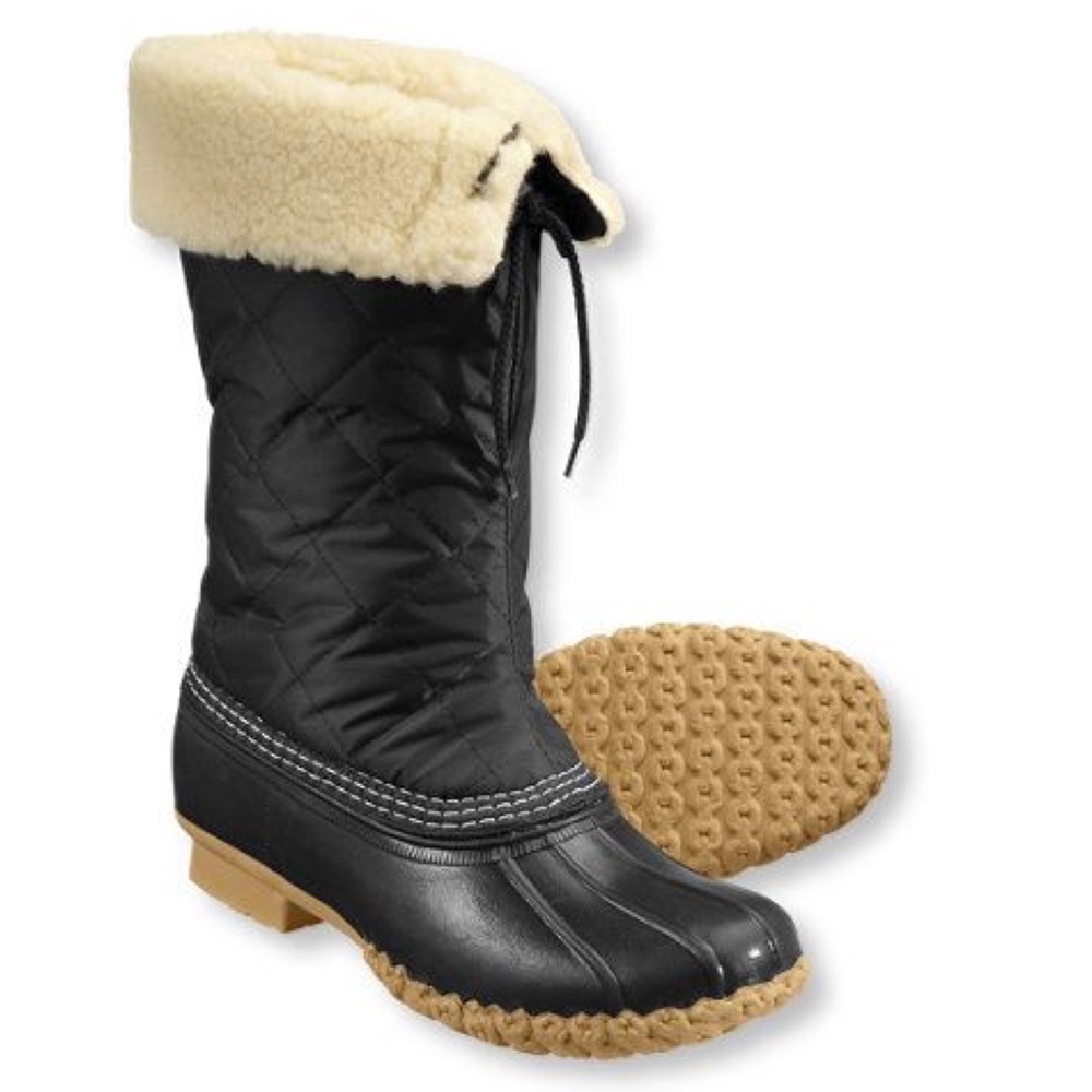 L.L. Bean Sherpa Fleece Lined Quilted Bean Boot Discontinued